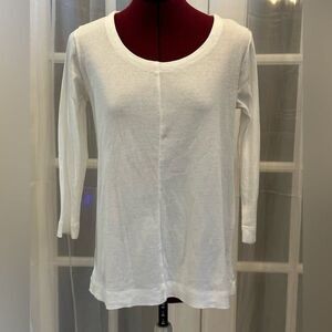 J Jill 3/4 sleeve White T